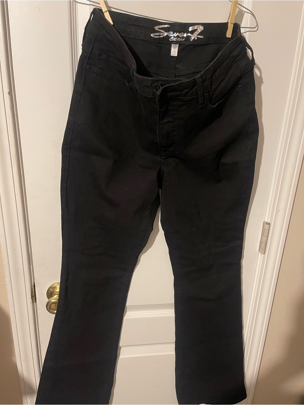 Seven7 Women's Black Flare Jeans